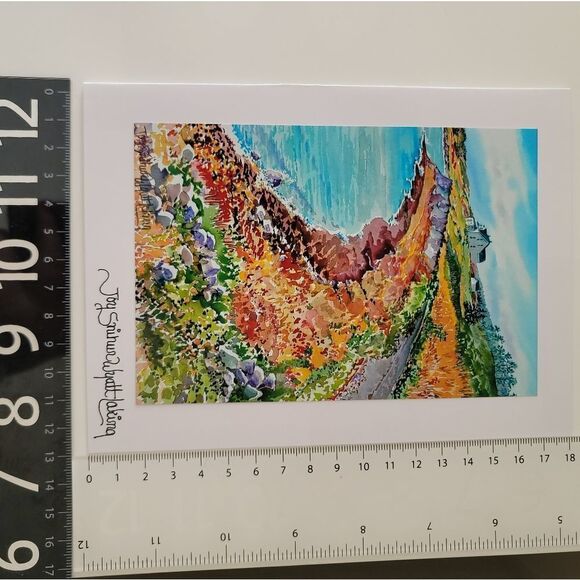 Art Print Jo Laking Glossy Print Cliff Beach on Greeting Card #0215 - Picture 5 of 5